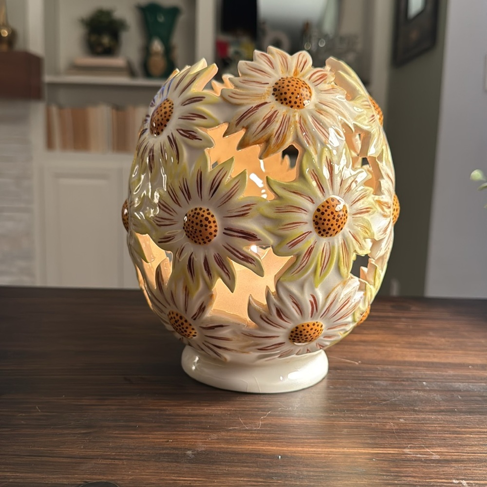 1978 Sunflower Ceramic Candle Holder Sun City, AZ Tipton - Picture 3 of 6